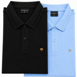 Premium Black and Sky Blue Polo T-Shirts